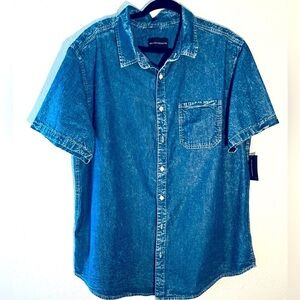 No Boundaries Y2K Denim Button-Up Shirt Men's Size 2XL NWT